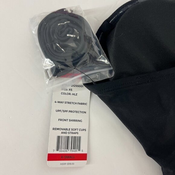 NWT DKNY Black One Piece Strap/Strapless Bandeau Maillot Swimsuit Sz XS - Picture 7 of 9